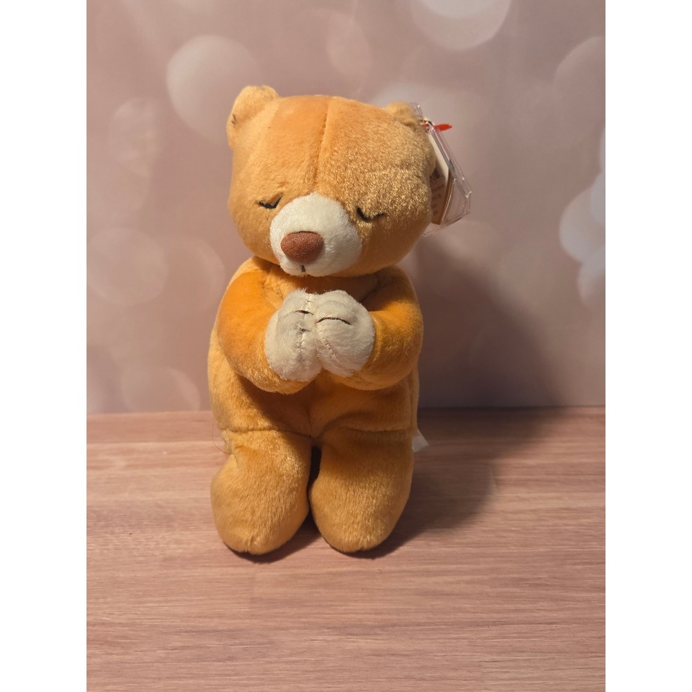 Ty Beanie Baby Hope the Praying Bear Tan Plush Collectible with Tags